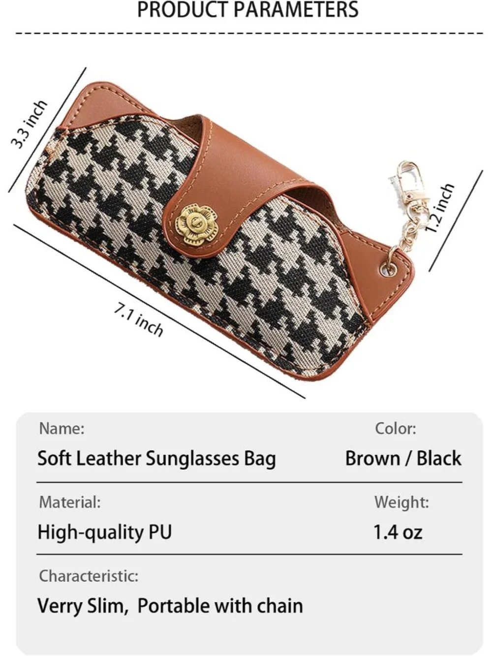 Soft Leather Sunglasses Bag,Travel Sunglass Holder Eyeglass Case Portable Slim S - Picture 6 of 6